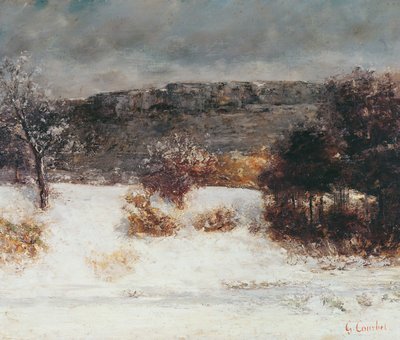 Snowy Landscape (Vallée de la Loue) by Gustave Courbet